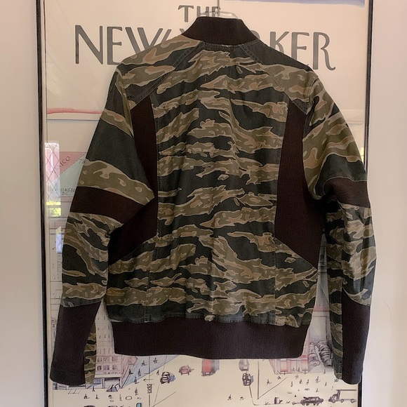 G Raw camo bomber with knit details deep front pockets cotton size M - Picture 2 of 14